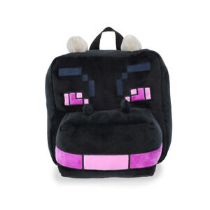 Minecraft Ender Dragon Plush Backpack 12.5" Black Kids Boys – Soft Plush NWT